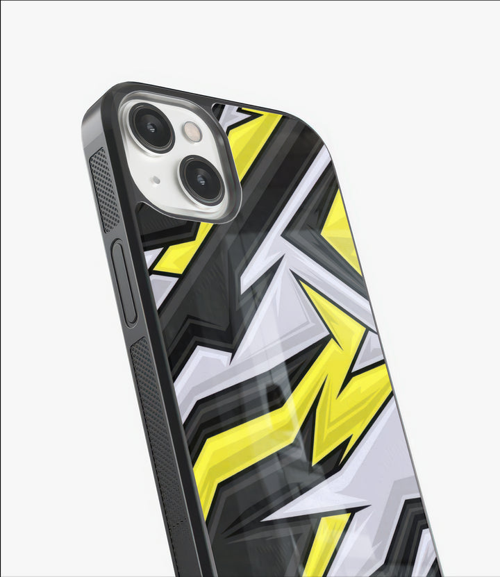 Yellow Gray Edges Glass Case