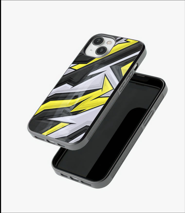 Yellow Gray Edges Glass Case
