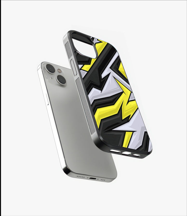 Yellow Gray Edges Glass Case