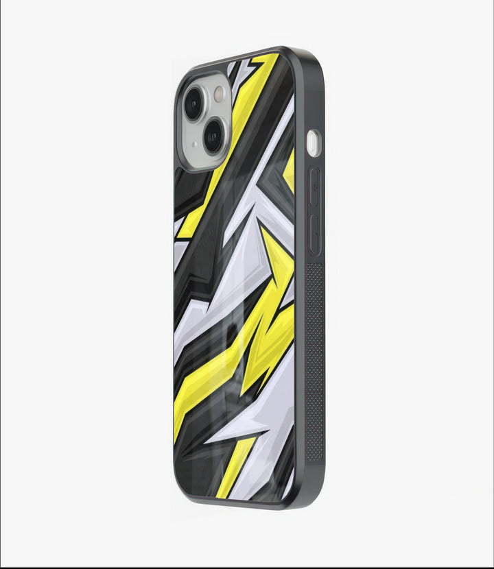 Yellow Gray Edges Glass Case