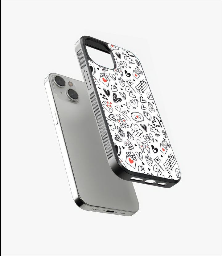 Love Scribbles Glass Case