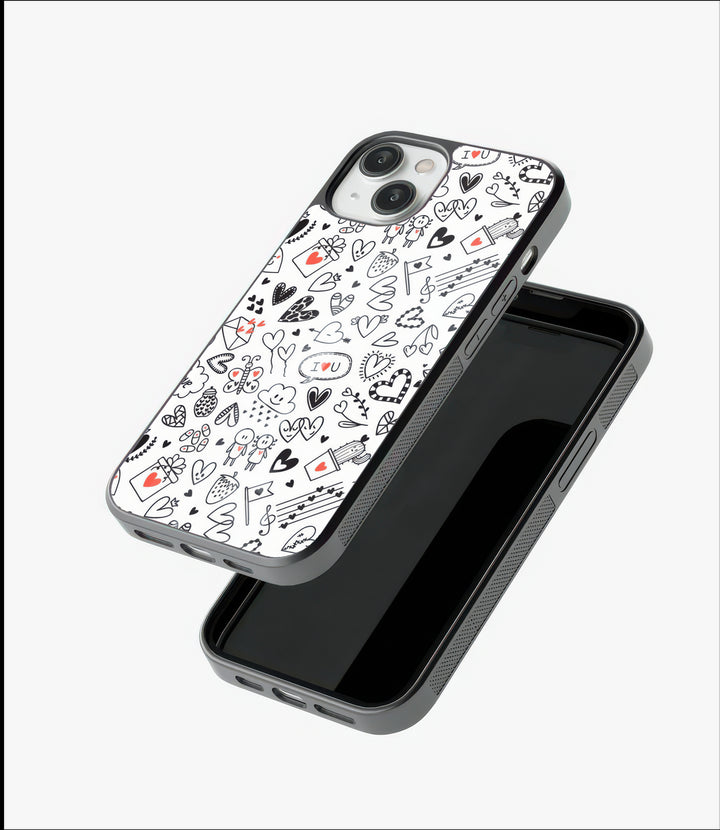 Love Scribbles Glass Case