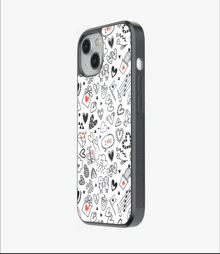 Love Scribbles Glass Case