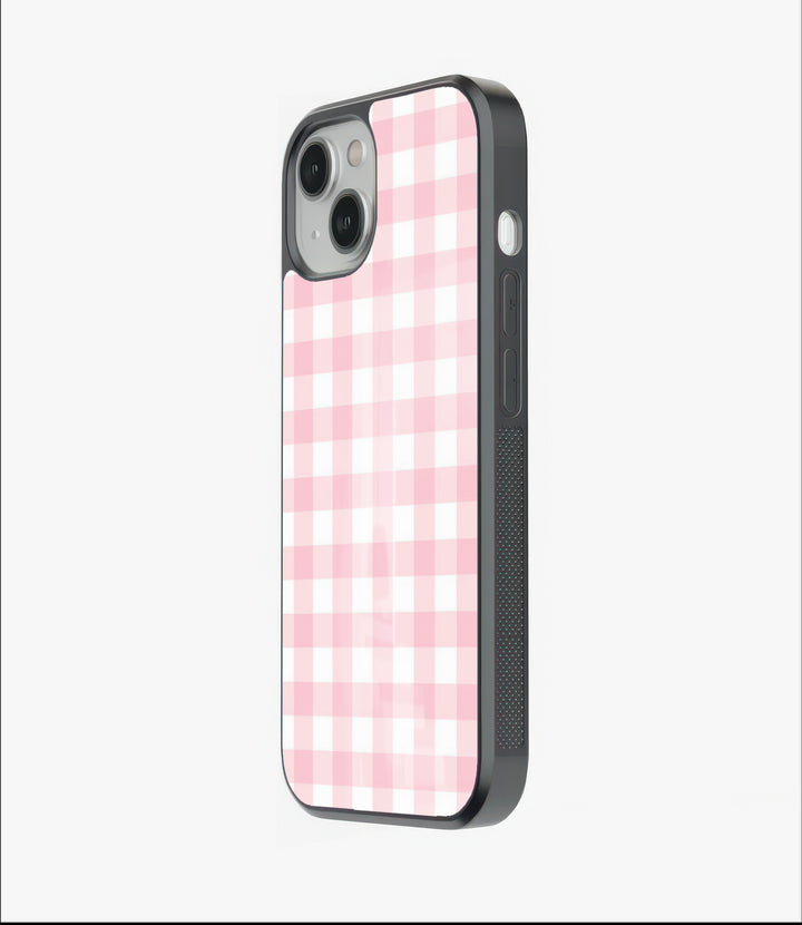 Pink Checks Glass Case