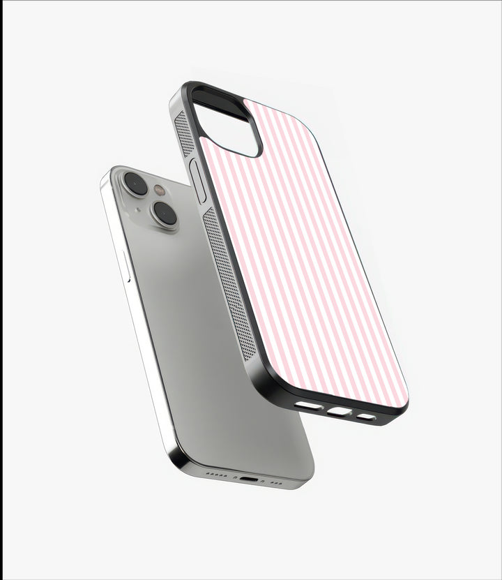 Pink Stripes Glass Case