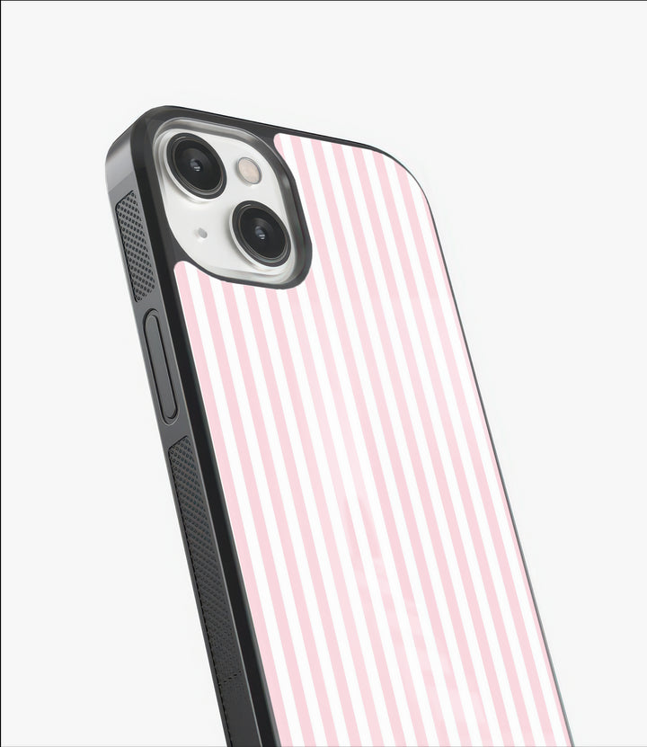 Pink Stripes Glass Case