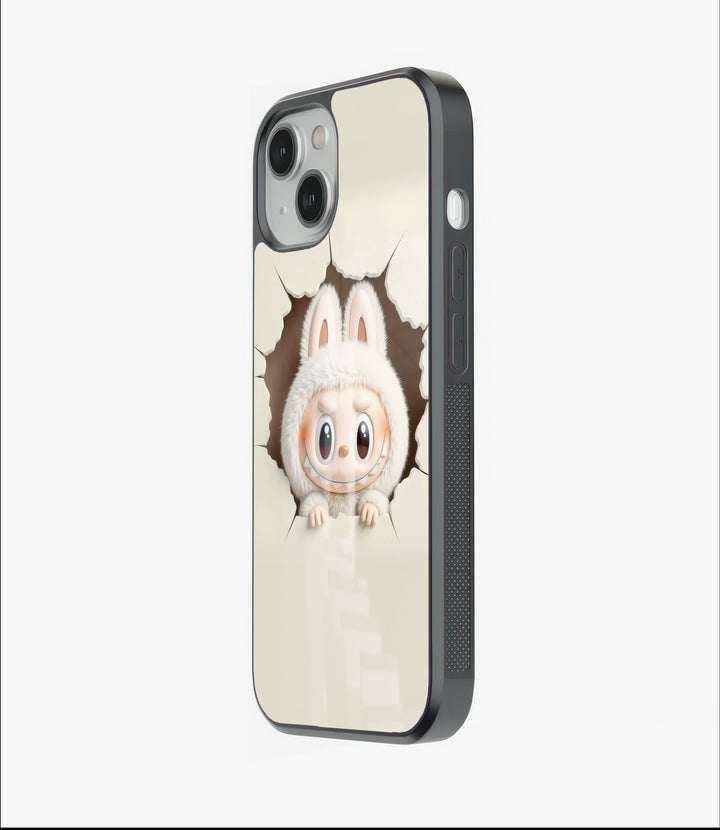 Labubu Cracked Wall Glass Case