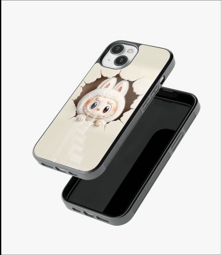 Labubu Cracked Wall Glass Case