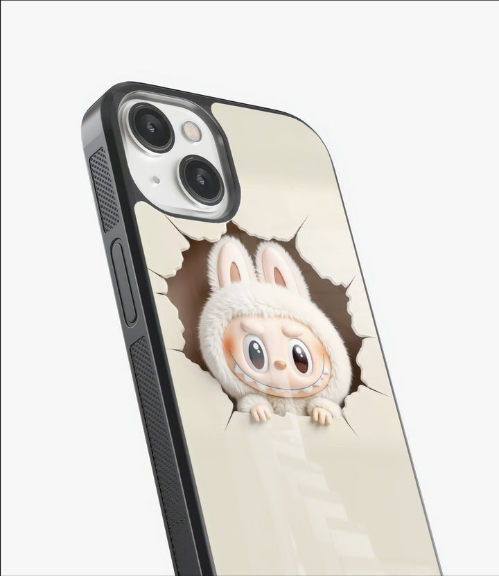 Labubu Cracked Wall Glass Case