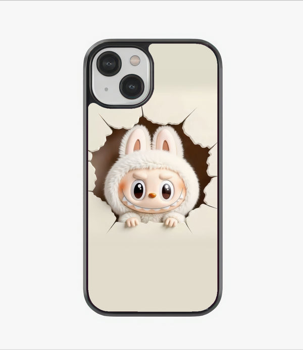 Labubu Cracked Wall Glass Case
