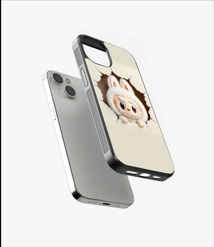 Labubu Cracked Wall Glass Case