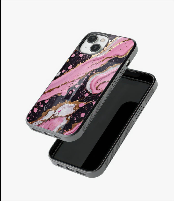 Pink Marble Glass Case