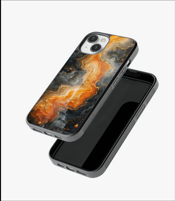 Orange Mix Marble Glass Case