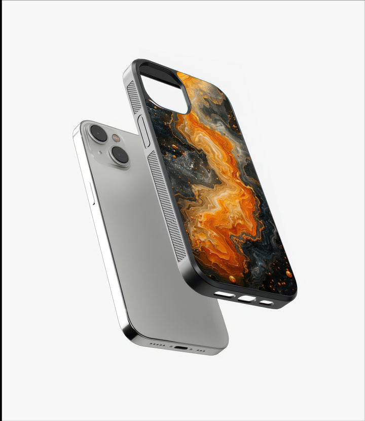 Orange Mix Marble Glass Case