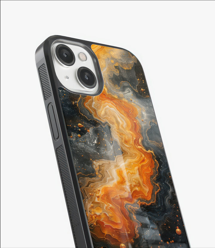 Orange Mix Marble Glass Case