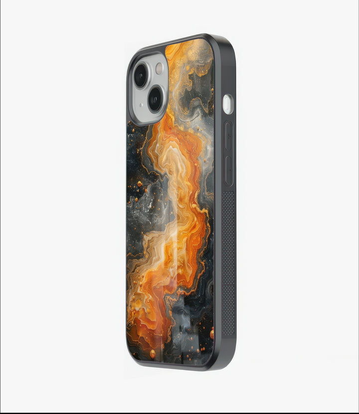 Orange Mix Marble Glass Case