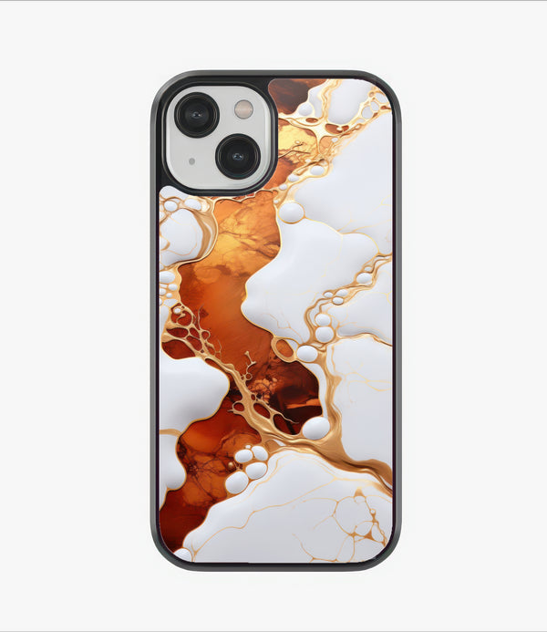White Gold Marble Glass Case