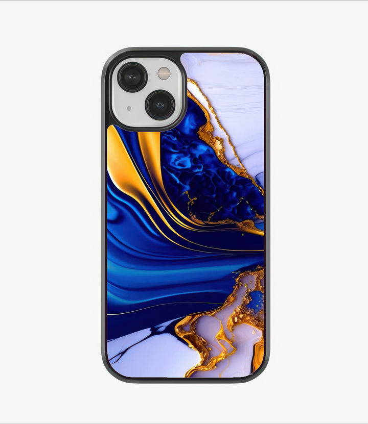 Blue White Marble Glass Case