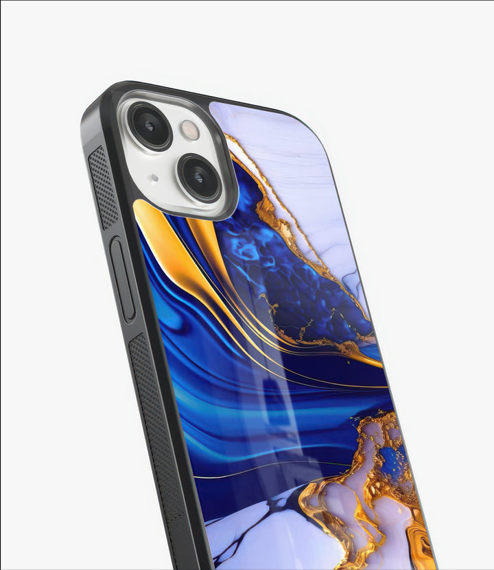 Blue White Marble Glass Case