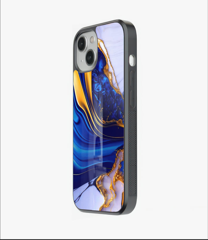Blue White Marble Glass Case