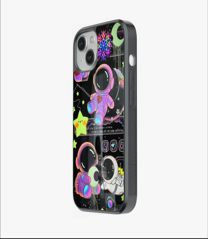 Neon Astronaut Glass Case