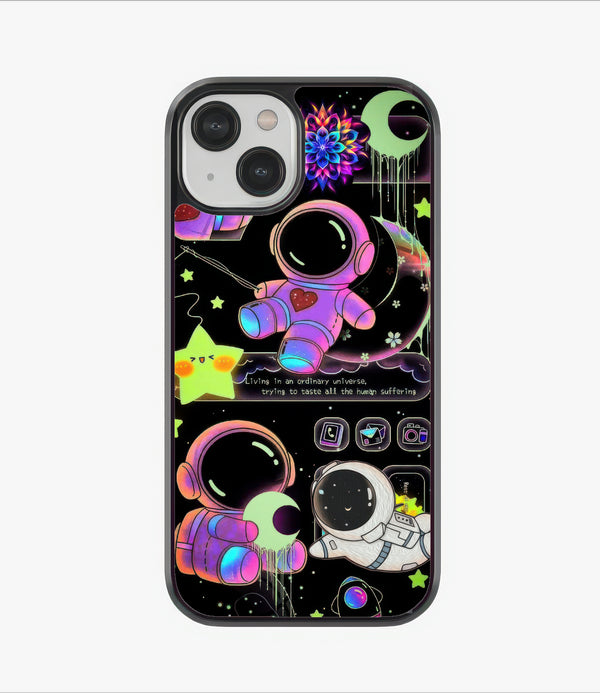 Neon Astronaut Glass Case