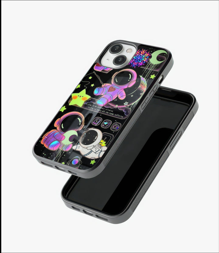 Neon Astronaut Glass Case