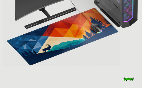 Geometric Forest Desk Mat