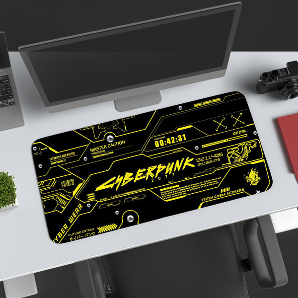 Cyberpunk Black Desk Mat