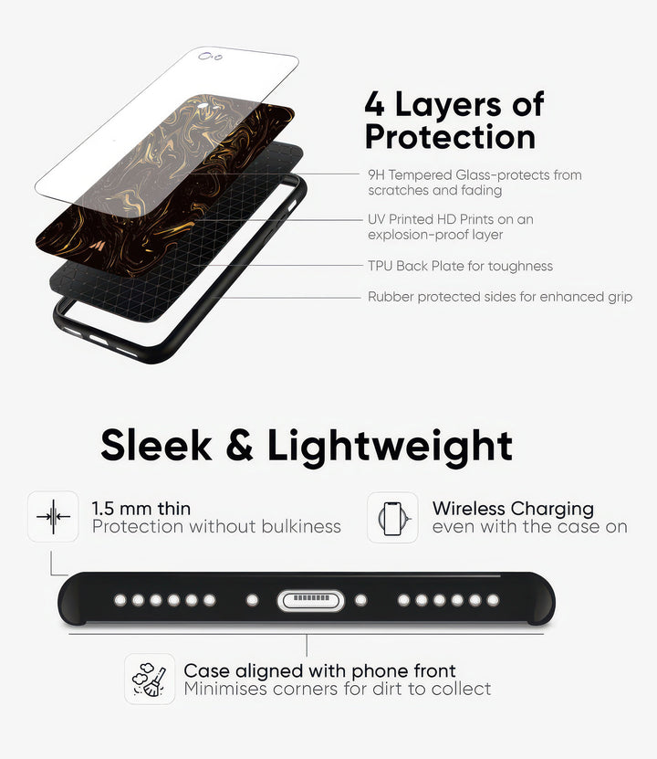 Zebra Pattern Glass Phone Case