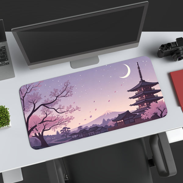 Night Time Cherry Blossom Desk Mat