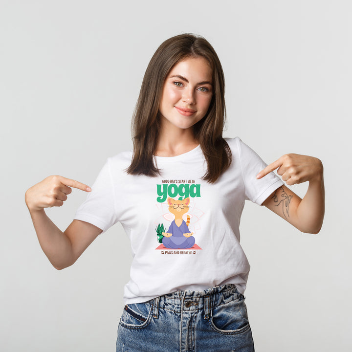 paws and breathe yoga t shirt