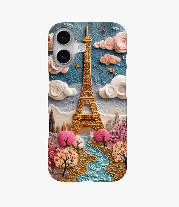 Embroidery Paris Hard Matte Phone Case