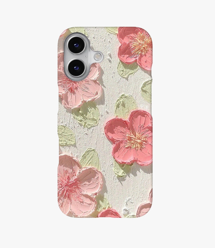 Pink Acrylic Petal Hard Matte Phone Case