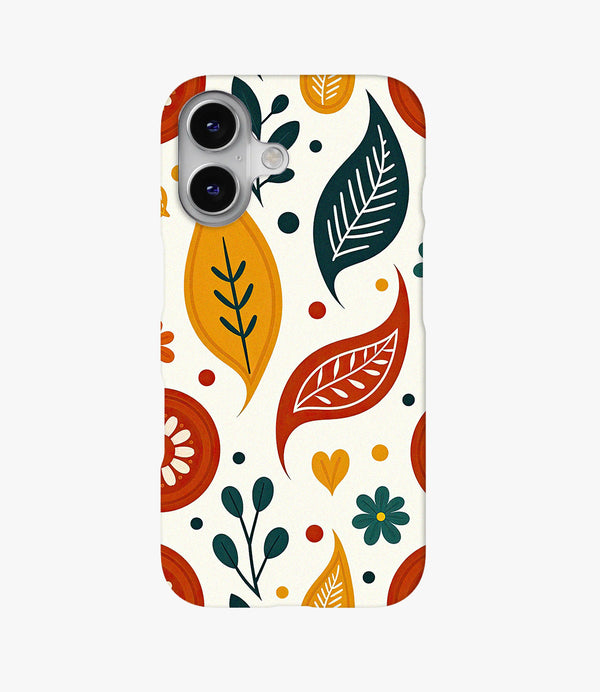 Boho Leaves Hard Matte Phone Case