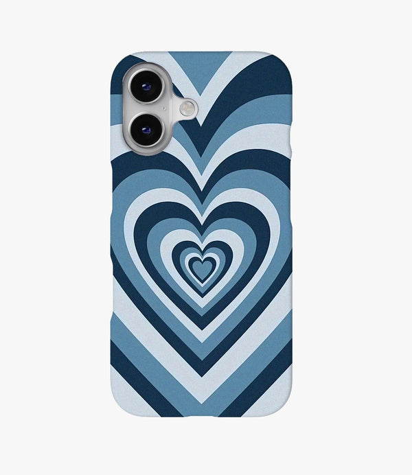 Pale Blue Hearts Hard Matte Phone Case
