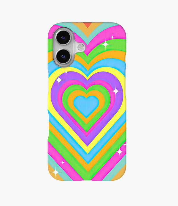 Neon Hearts Hard Matte Phone Case