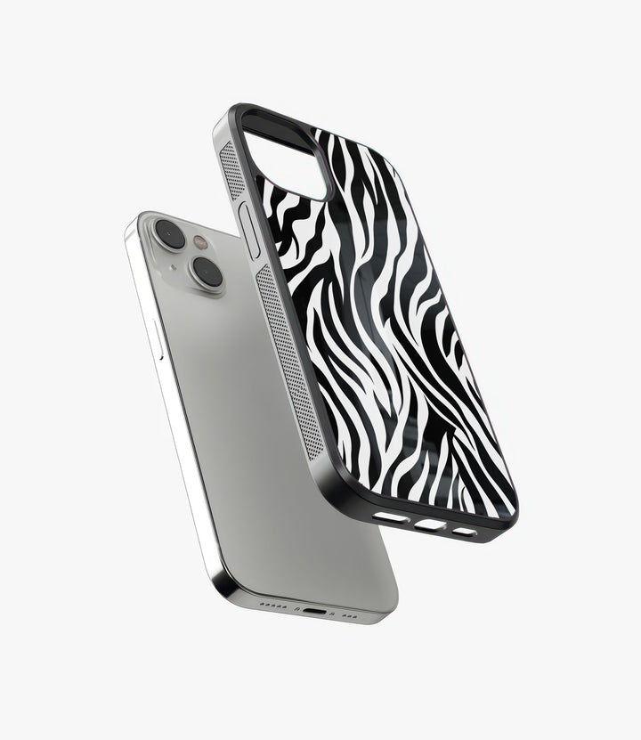 Zebra Pattern Glass Phone Case