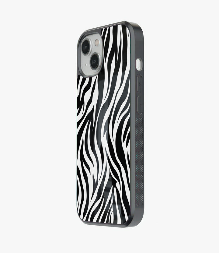 Zebra Pattern Glass Phone Case