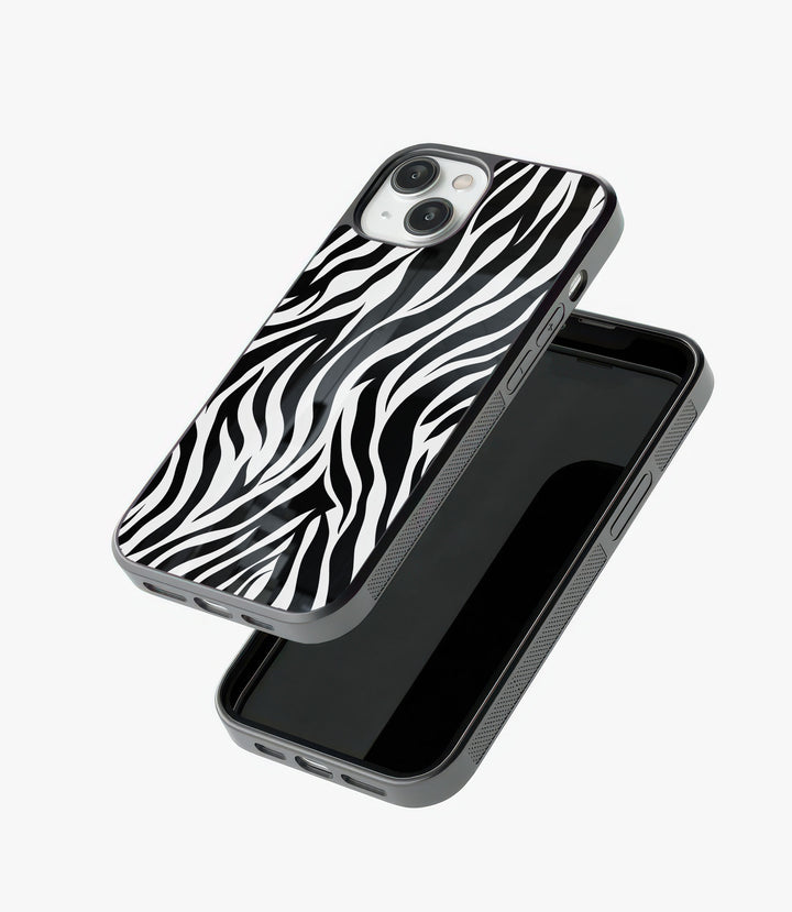 Zebra Pattern Glass Phone Case