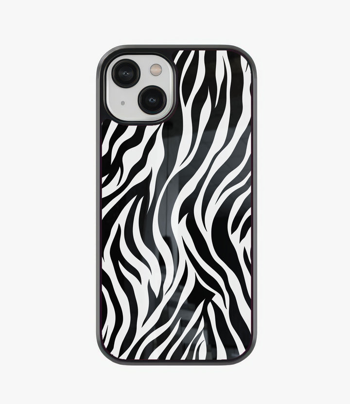 Zebra Pattern Glass Phone Case