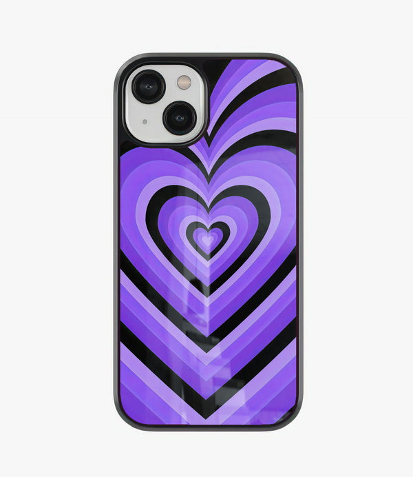 Purple Heart Vortex Glass Phone Case