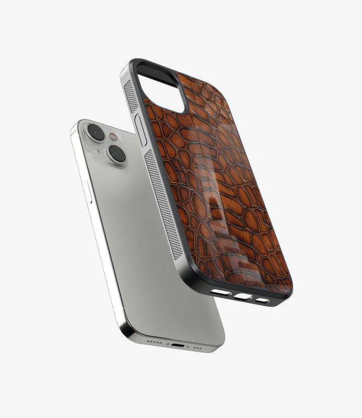 Brown Leather Glass Phone Case