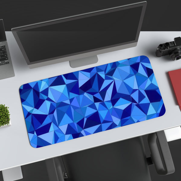 Blue Geometry Gaming Desk Mat