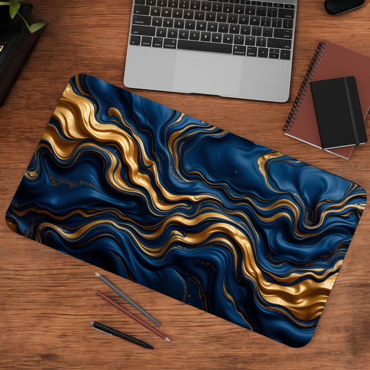 Blue Oil Gaming Desk Mat