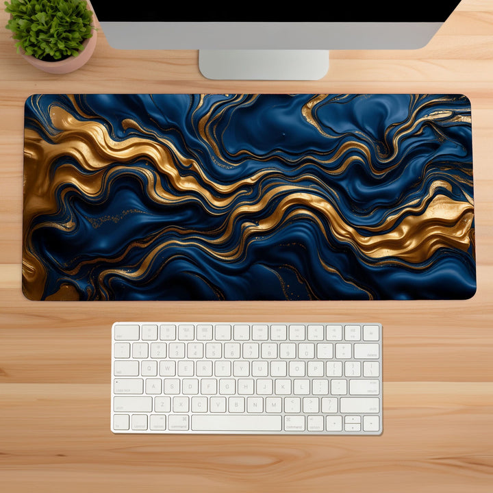Blue Oil Gaming Desk Mat