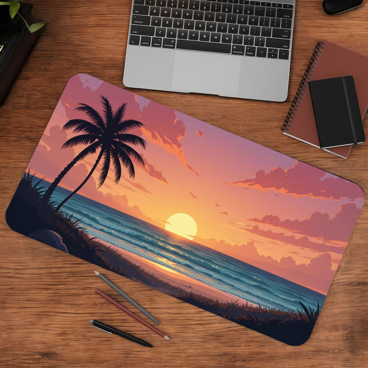Crimson Sunset Gaming Desk Mat