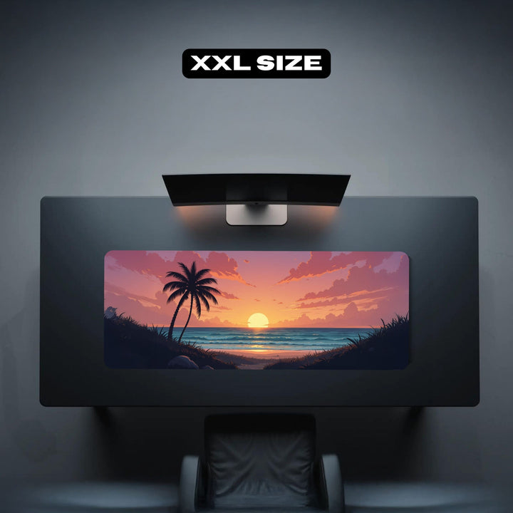 Crimson Sunset Gaming Desk Mat