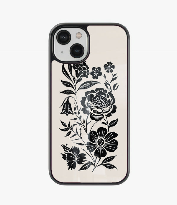 Floral Stamp Glass Phone Case