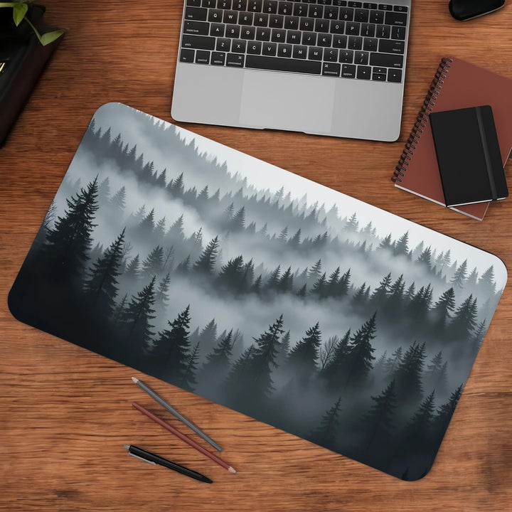 Foggy Forest Gaming Desk Mat